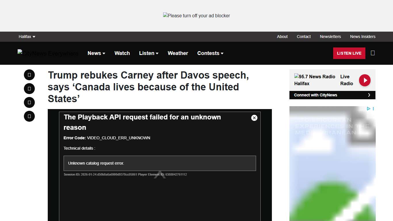 Trump calls out Carney in Davos, says he's not 'grateful'